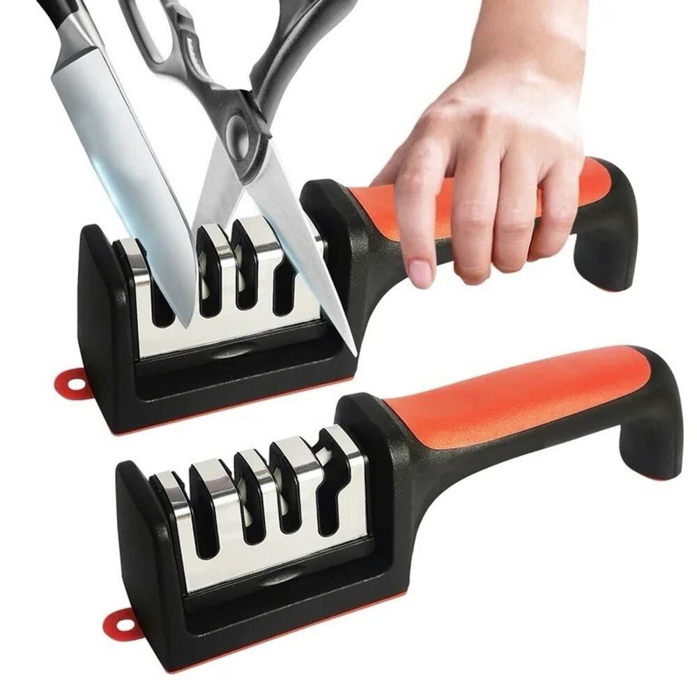 AGCAN 2 Pack 4-Stage Knife Sharpeners with Non-Slip Base – Kitchen Tool NEW